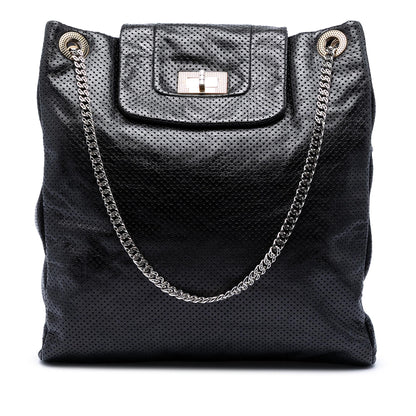 Chanel Perforated Crackled Metallic Calfskin Drill Tote