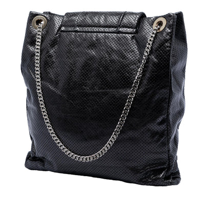 Chanel Perforated Crackled Metallic Calfskin Drill Tote