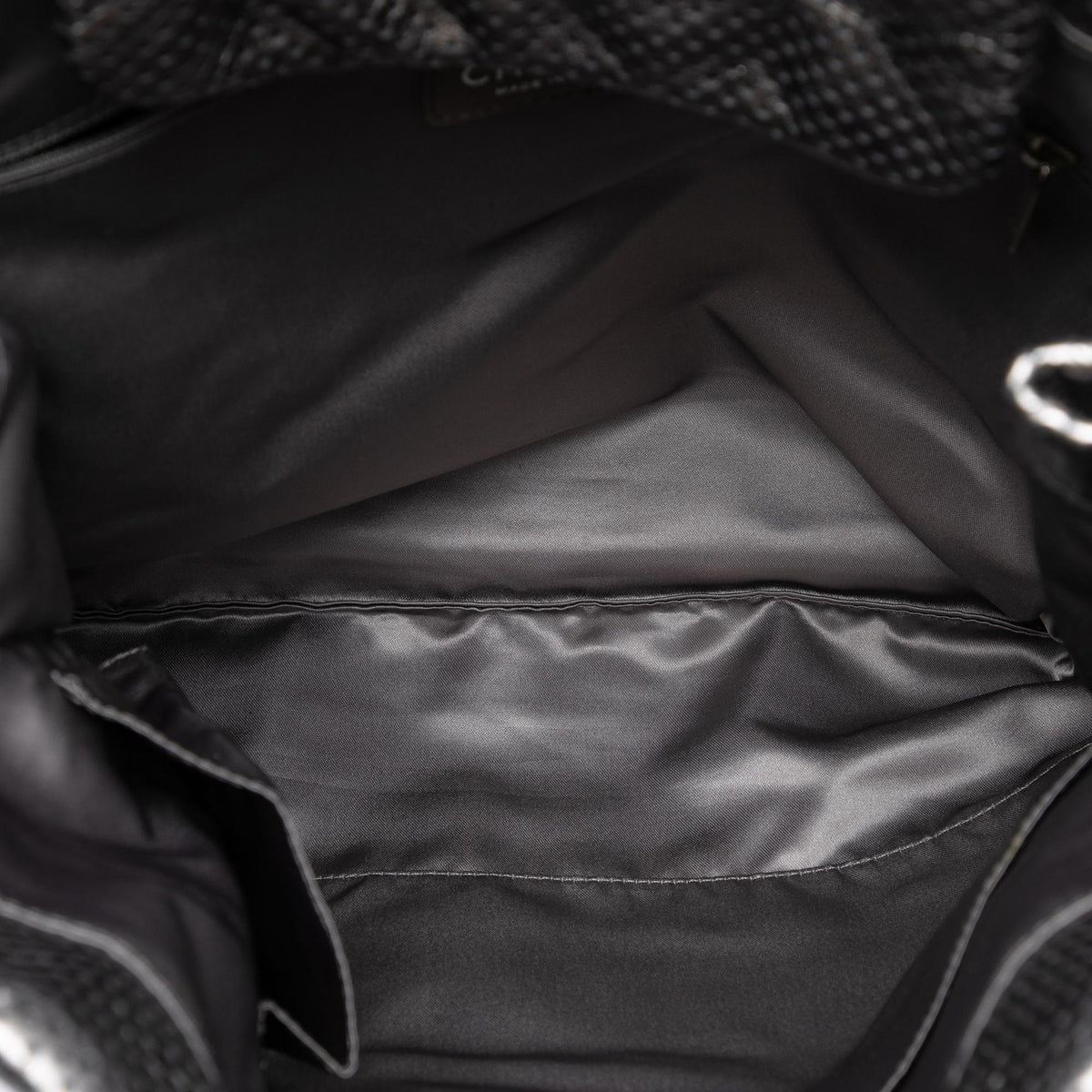 Chanel Perforated Crackled Metallic Calfskin Drill Tote