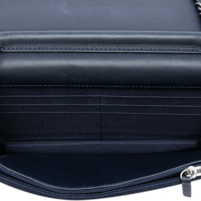 Chanel Printed Denim and Calfskin Gabrielle Wallet On Chain