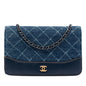Chanel Printed Denim and Calfskin Gabrielle Wallet On Chain