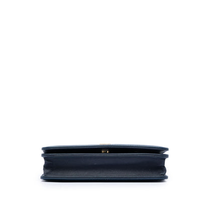 Chanel Printed Denim and Calfskin Gabrielle Wallet On Chain