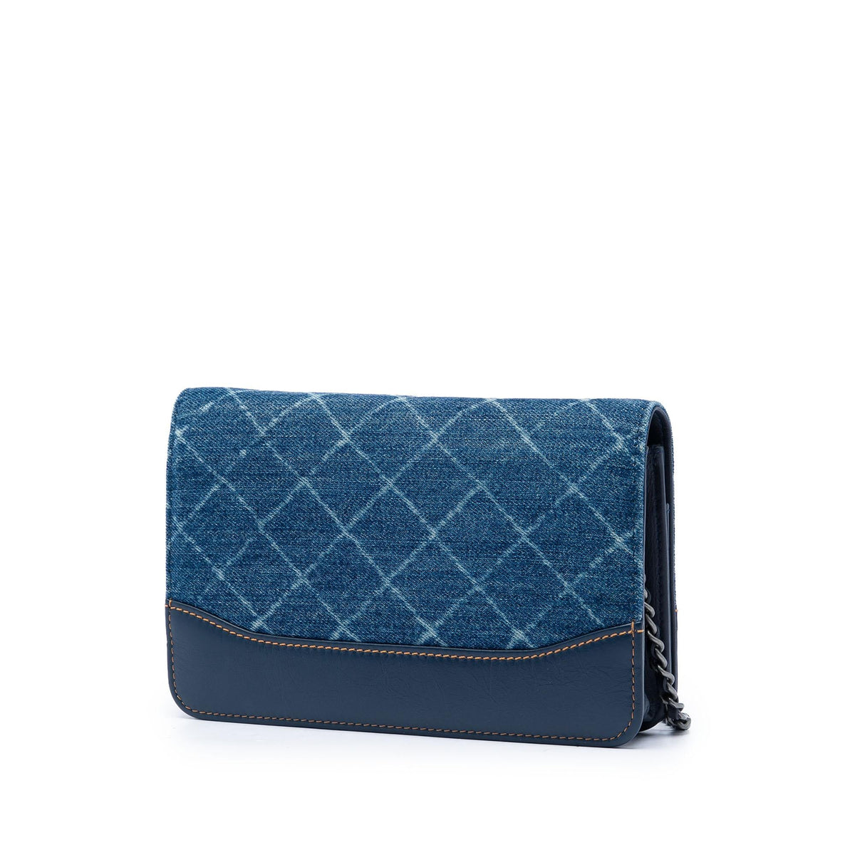Chanel Printed Denim and Calfskin Gabrielle Wallet On Chain