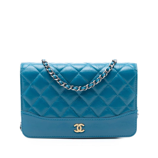 Chanel Quilted Aged Calfskin Gabrielle Wallet On Chain