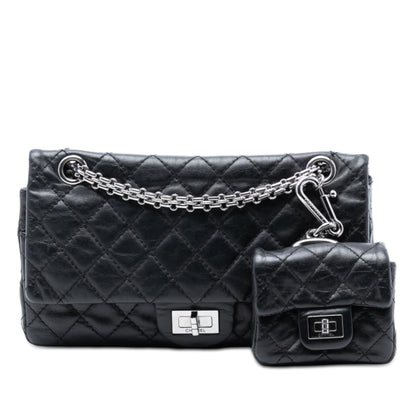 Chanel Quilted Aged Calfskin Reissue 2.55 Double Flap 225 with Mini Pouch