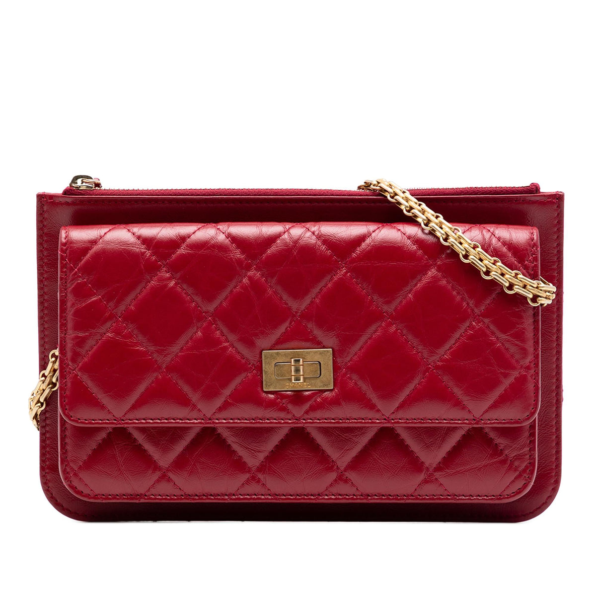 Chanel Quilted Aged Calfskin Reissue 2.55 Wallet on Chain