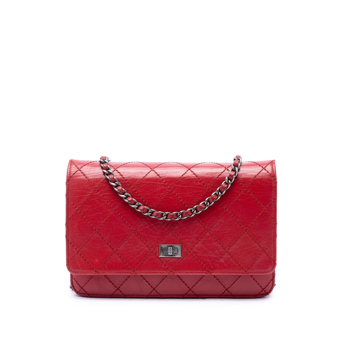 Chanel Quilted Aged Calfskin Reissue 2.55 Wallet on Chain
