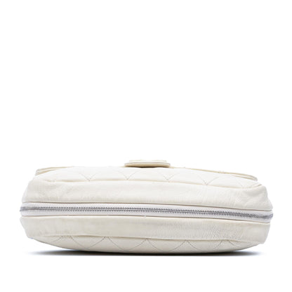 Chanel Quilted Calfskin Expandable Zip Yacht Flap