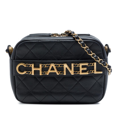 Chanel Quilted Calfskin Logo Enchained Camera Bag