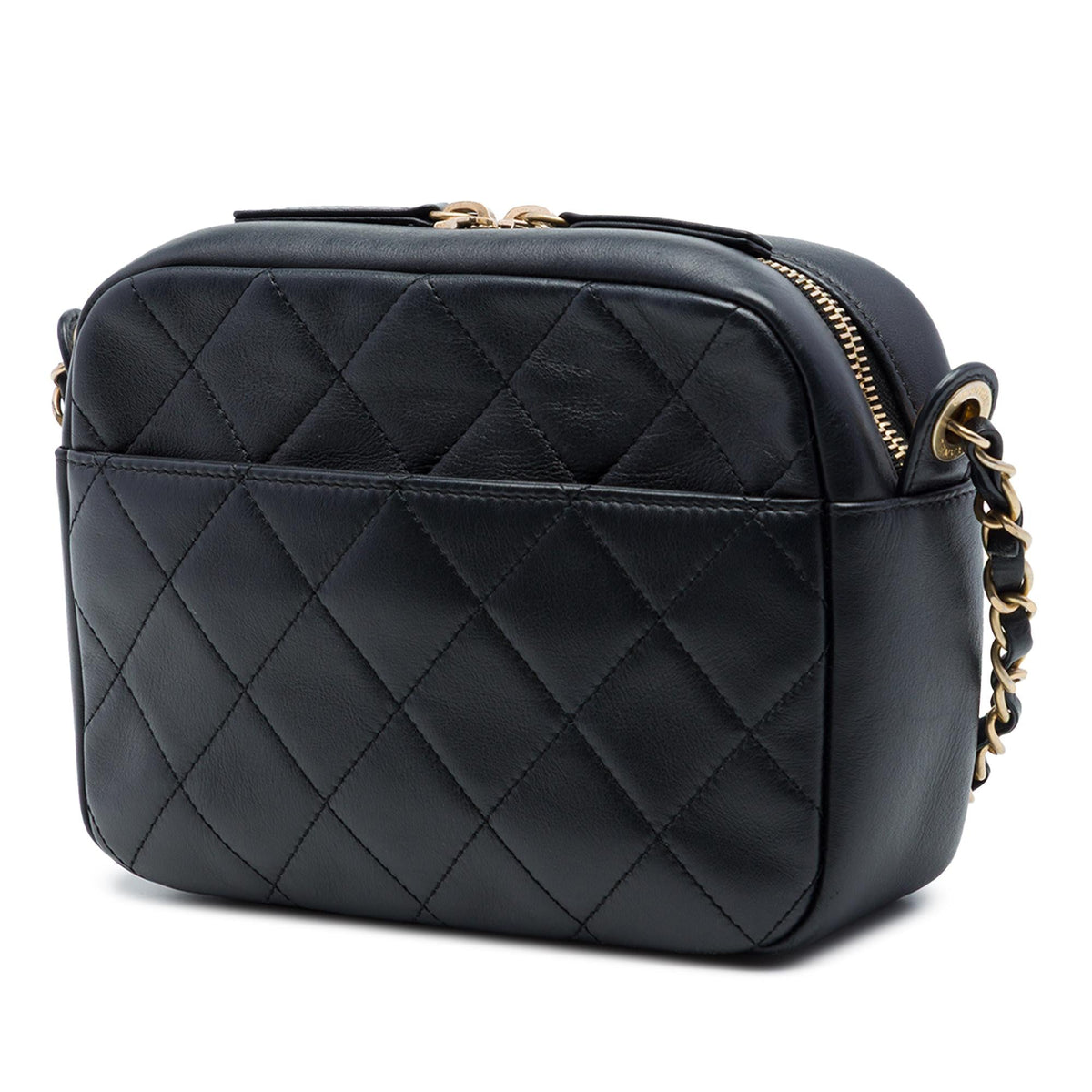 Chanel Quilted Calfskin Logo Enchained Camera Bag