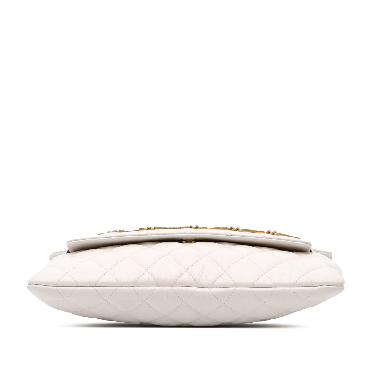 Chanel Quilted Calfskin Logo Enchained Clutch