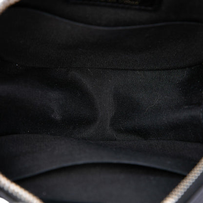 Chanel Quilted Calfskin Pearl Studded Round Clutch with Chain