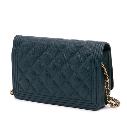 Chanel Quilted Caviar Boy Wallet on Chain