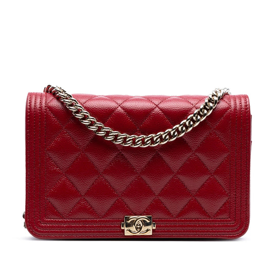 Chanel Quilted Caviar Boy Wallet on Chain