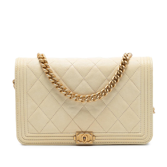 Chanel Quilted Caviar Boy Wallet on Chain