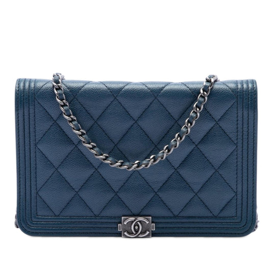 Chanel Quilted Caviar Boy Wallet on Chain