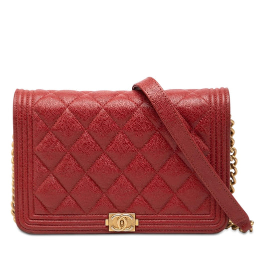 Chanel Quilted Caviar Boy Wallet on Chain