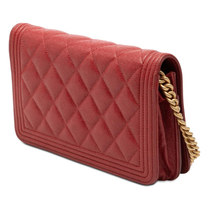 Chanel Quilted Caviar Boy Wallet on Chain
