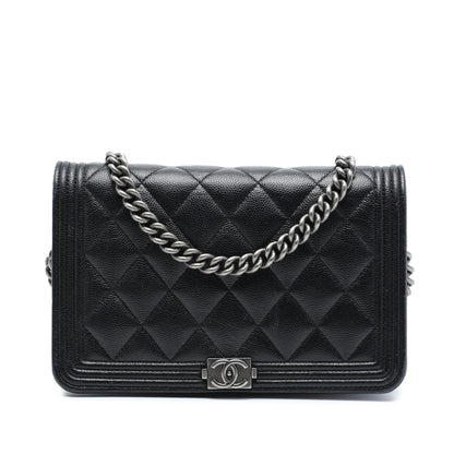 Chanel Quilted Caviar Boy Wallet on Chain