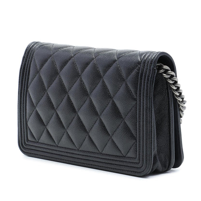 Chanel Quilted Caviar Boy Wallet on Chain