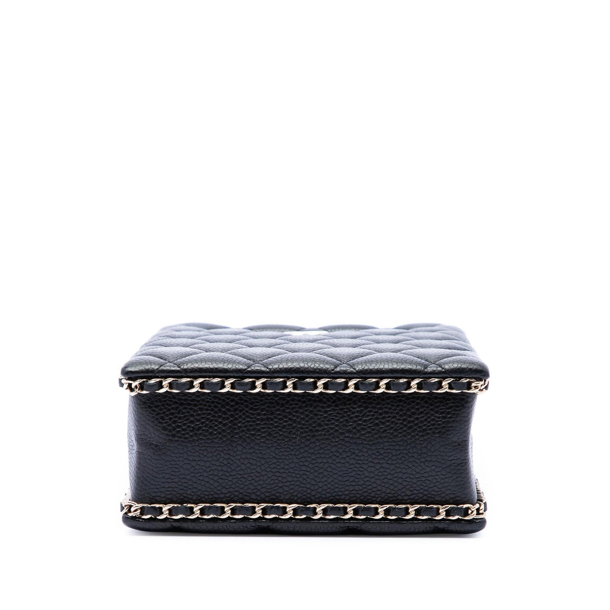 Chanel Quilted Caviar Chain Around Cut Out Evening Box Bag