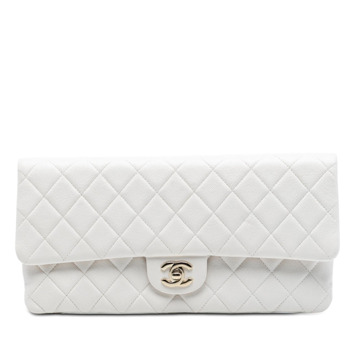 Chanel Quilted Caviar East West Flap Clutch