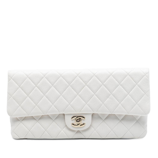 Chanel Quilted Caviar East West Flap Clutch
