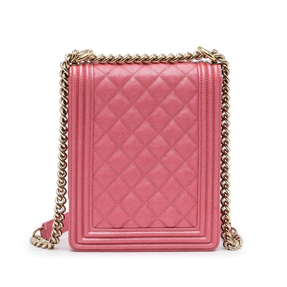 Chanel Quilted Caviar North South Boy Flap
