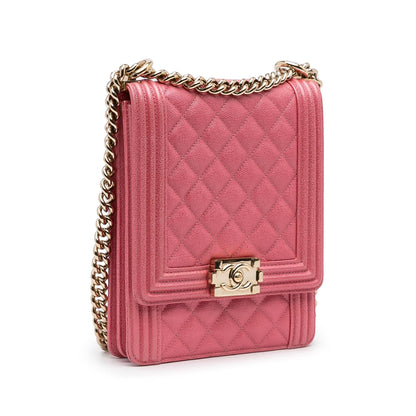 Chanel Quilted Caviar North South Boy Flap