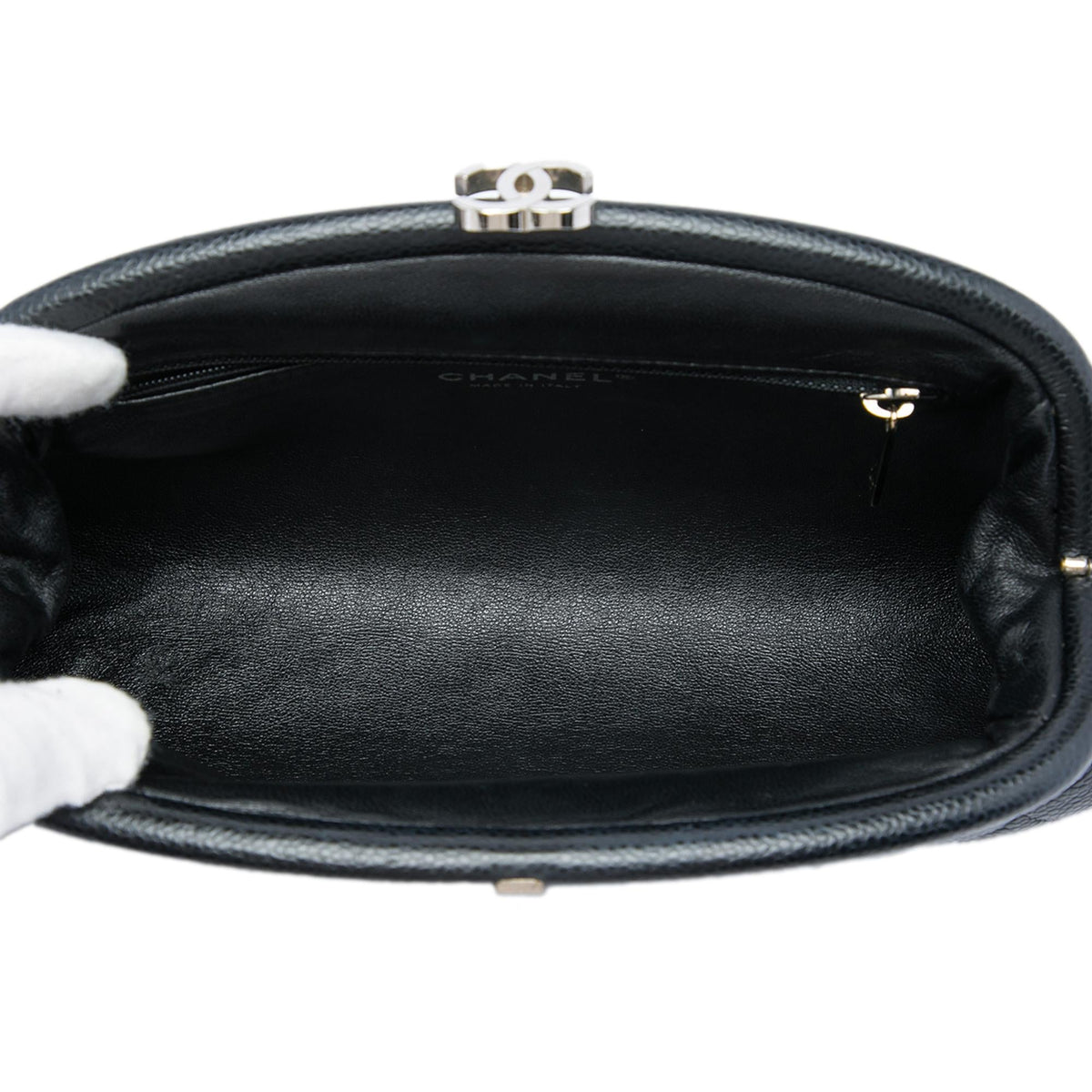 Chanel Quilted Caviar Timeless Kisslock Clutch