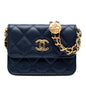 Chanel Quilted Caviar Twist Your Buttons Coin Purse With Chain