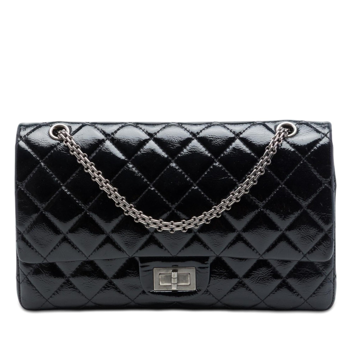 Chanel Quilted Crinkled Patent Reissue 2.55 Double Flap 227
