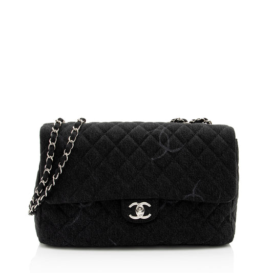 Chanel Quilted Denim CC Jumbo Single Flap Bag