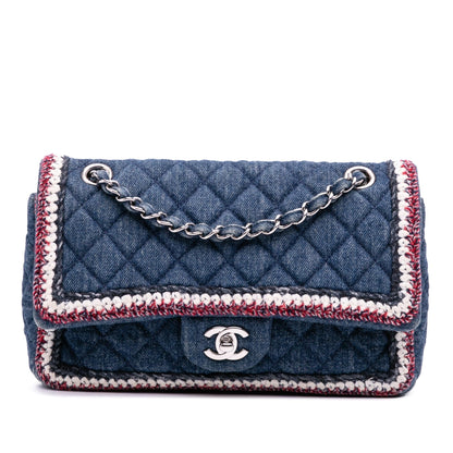 Chanel Quilted Denim Classic Single Flap