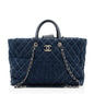 Chanel Quilted Denim Coco Handle Shopping Tote