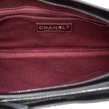 Chanel Quilted Glazed Calfskin Coco Pleats Chain Clutch