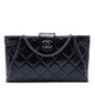 Chanel Quilted Glazed Calfskin Coco Pleats Chain Clutch