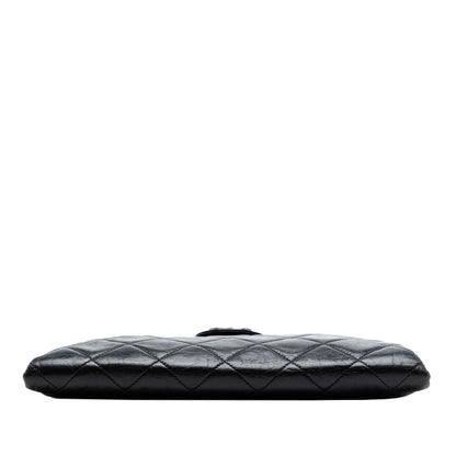 Chanel Quilted Glazed Calfskin Coco Pleats Chain Clutch