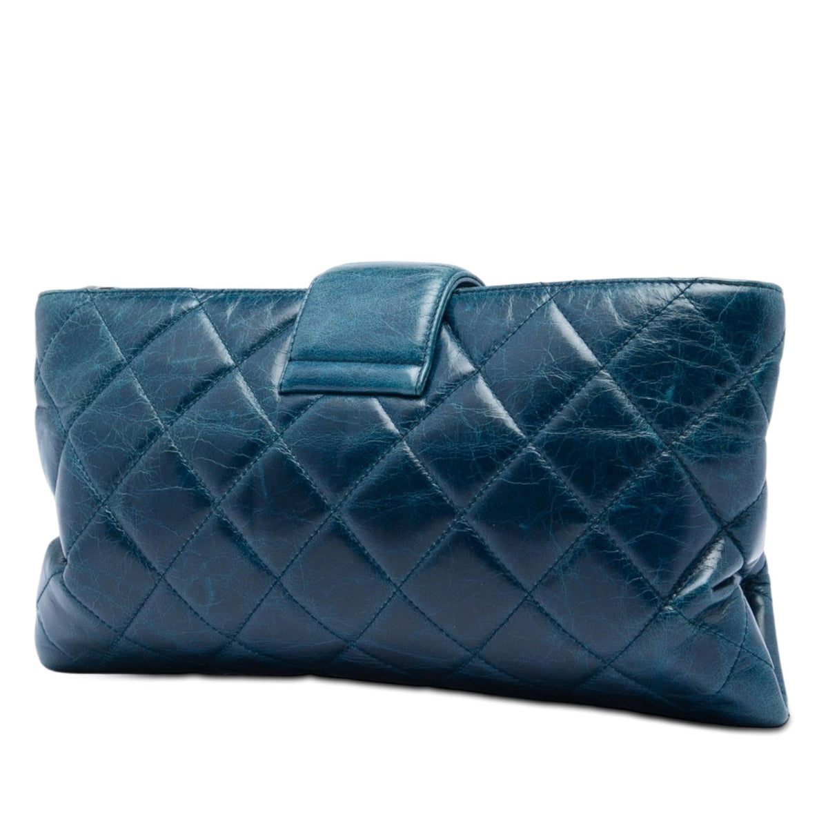Chanel Quilted Glazed Calfskin Coco Pleats Chain Clutch