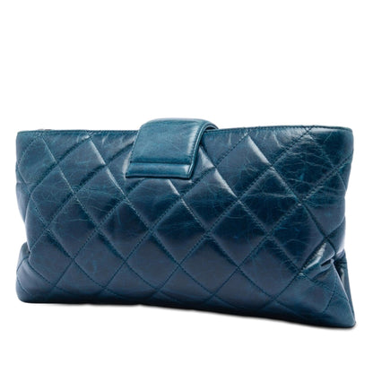 Chanel Quilted Glazed Calfskin Coco Pleats Chain Clutch