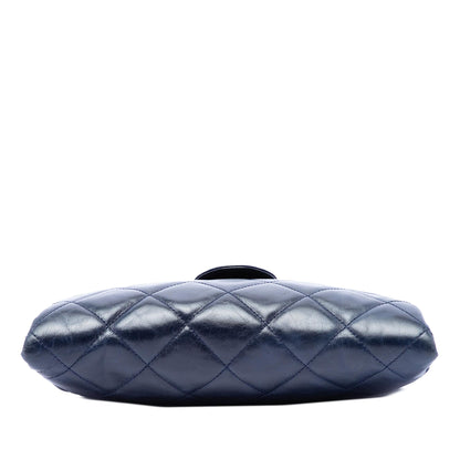 Chanel Quilted Glazed Calfskin Coco Pleats Chain Clutch