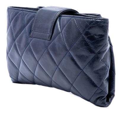 Chanel Quilted Glazed Calfskin Coco Pleats Chain Clutch