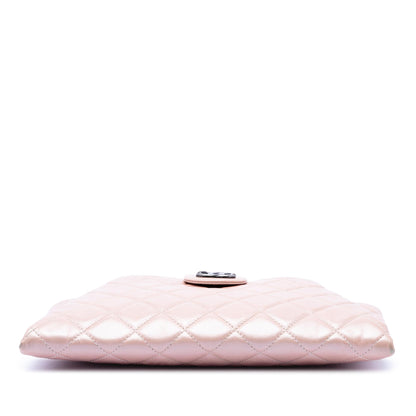 Chanel Quilted Glazed Calfskin Coco Pleats Clutch