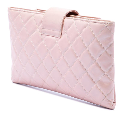 Chanel Quilted Glazed Calfskin Coco Pleats Clutch