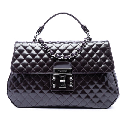 Chanel Quilted Glazed Calfskin Mademoiselle Lock Kelly Flap