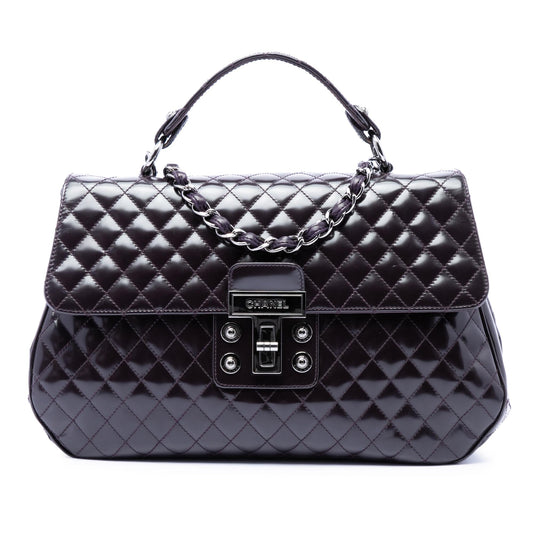 Chanel Quilted Glazed Calfskin Mademoiselle Lock Kelly Flap