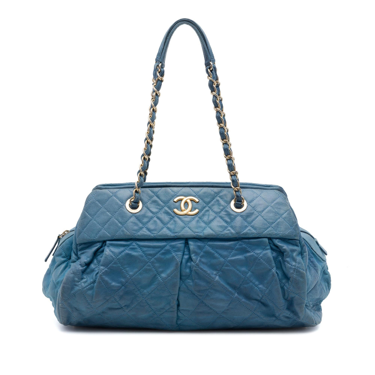 Chanel Quilted Iridescent Calfskin Chic Quilt Bowling Bag