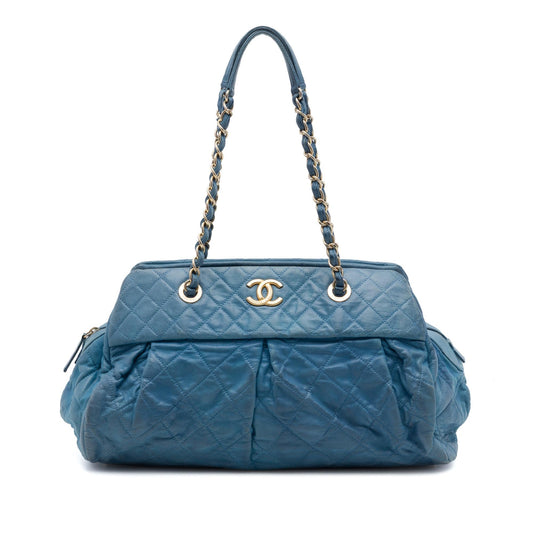 Chanel Quilted Iridescent Calfskin Chic Quilt Bowling Bag