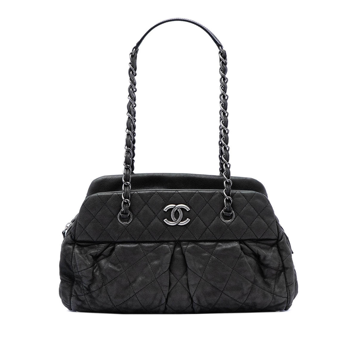Chanel Quilted Iridescent Calfskin Chic Quilt Bowling Bag