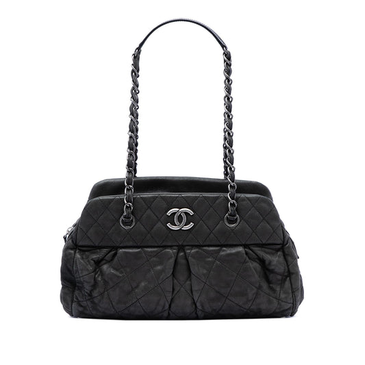 Chanel Quilted Iridescent Calfskin Chic Quilt Bowling Bag